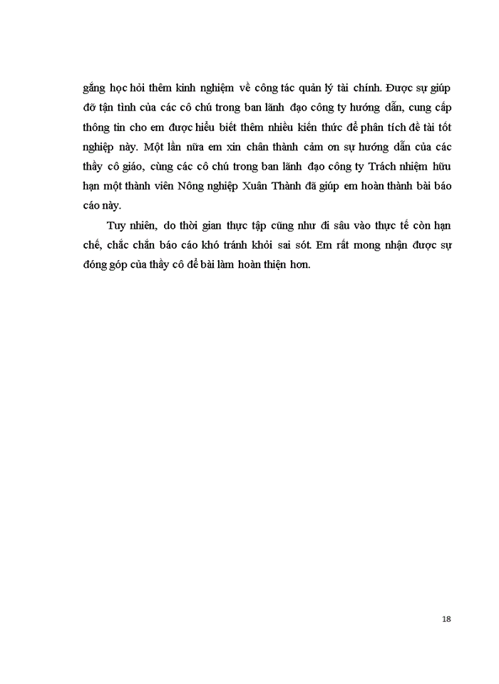 image for page Báo cáo TÌNH HÌNH VÀ KẾT QUẢ SẢN XUẤT KINH DOANH CỦA CÔNG TY TRÁCH NHIỆM HỮU HẠN MỘT THÀNH VIÊN NÔNG NGHIỆP XUÂN THÀNH