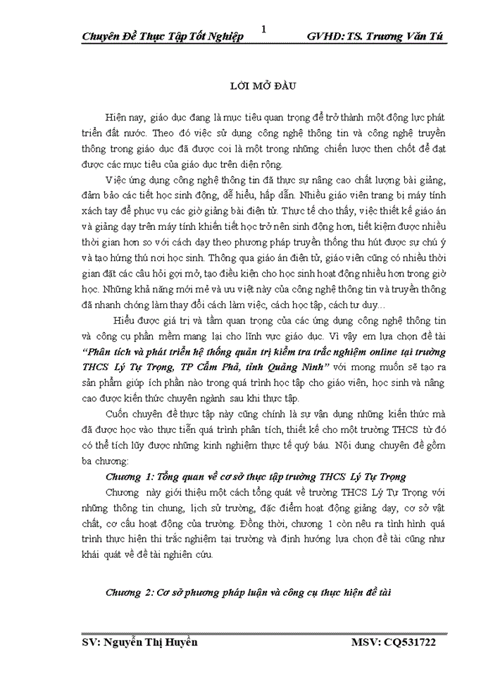 image for page Phân tích và phát triển hệ thống quản trị kiểm tra trắc nghiệm online tại trường THCS Lý Tự Trọng TP Cẩm Phả tỉnh Quảng Ninh