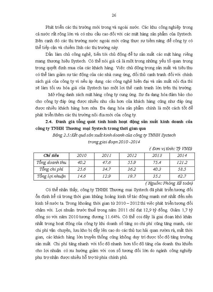 image for page Báo cáo ĐẶC ĐIỂM KINH TẾ - KỸ THUẬT MÔI TRƯỜNG KINH DOANH TÌNH HÌNH HOẠT ĐỘNG KINH DOANH CỦA CÔNG TY Trách nhiệm hữu hạn Thương mại SYSTECH