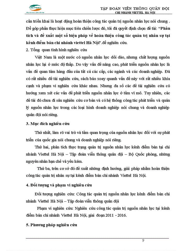 image for page Phân tích và đề xuất một số biện pháp về hoàn thiện công tác quản trị nhân sự tại kênh điểm bán chi nhánh viettel Hà Nội
