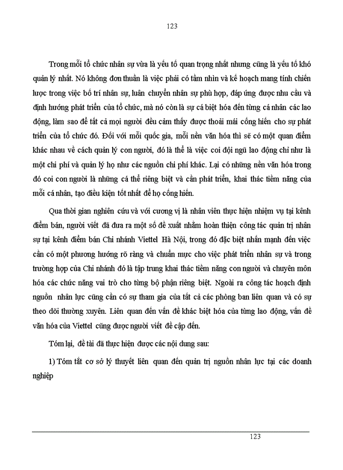 image for page Phân tích và đề xuất một số biện pháp về hoàn thiện công tác quản trị nhân sự tại kênh điểm bán chi nhánh viettel Hà Nội