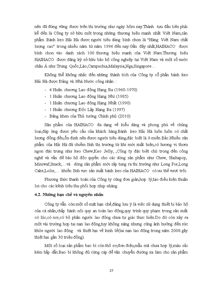 image for page Báo cáo KẾT QUẢ HOẠT ĐỘNG KINH DOANH CỦA CÔNG TY CỔ PHẦN BÁNH KẸO HẢI HÀ TRONG NHỮNG NĂM GẦN ĐÂY