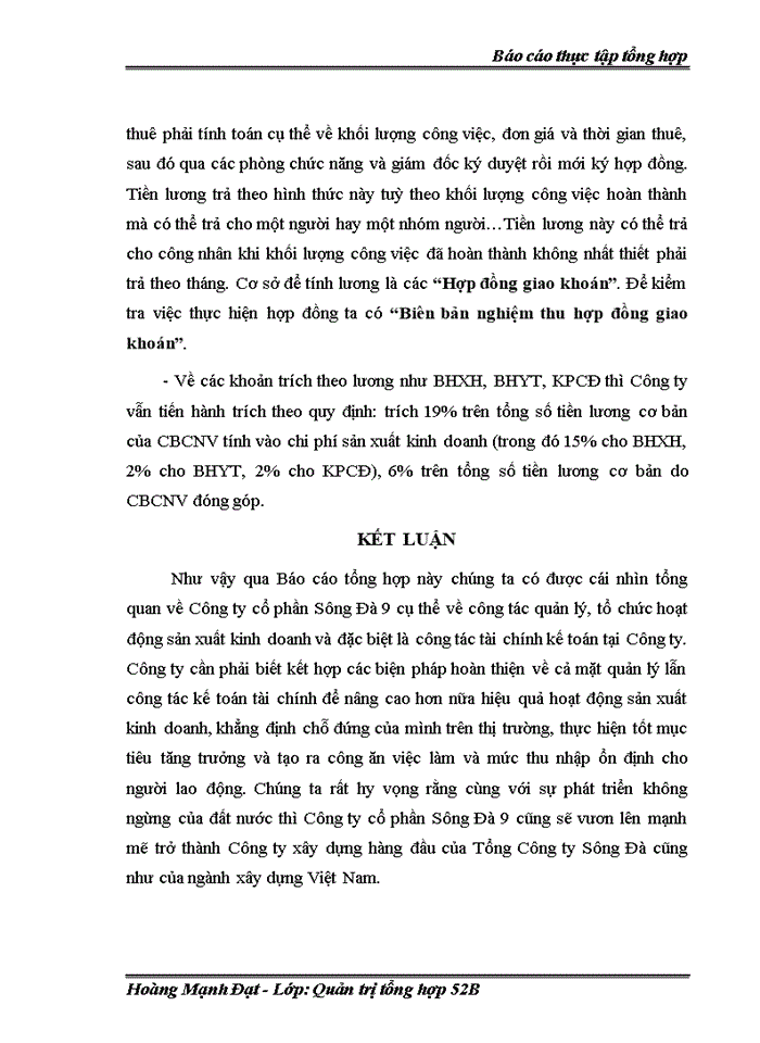 image for page Báo cáo Kết Quả Hoạt Động Sản Xuất Kinh Doanh Của Công Ty Cổ Phần Xây Dựng Sông Đà 9