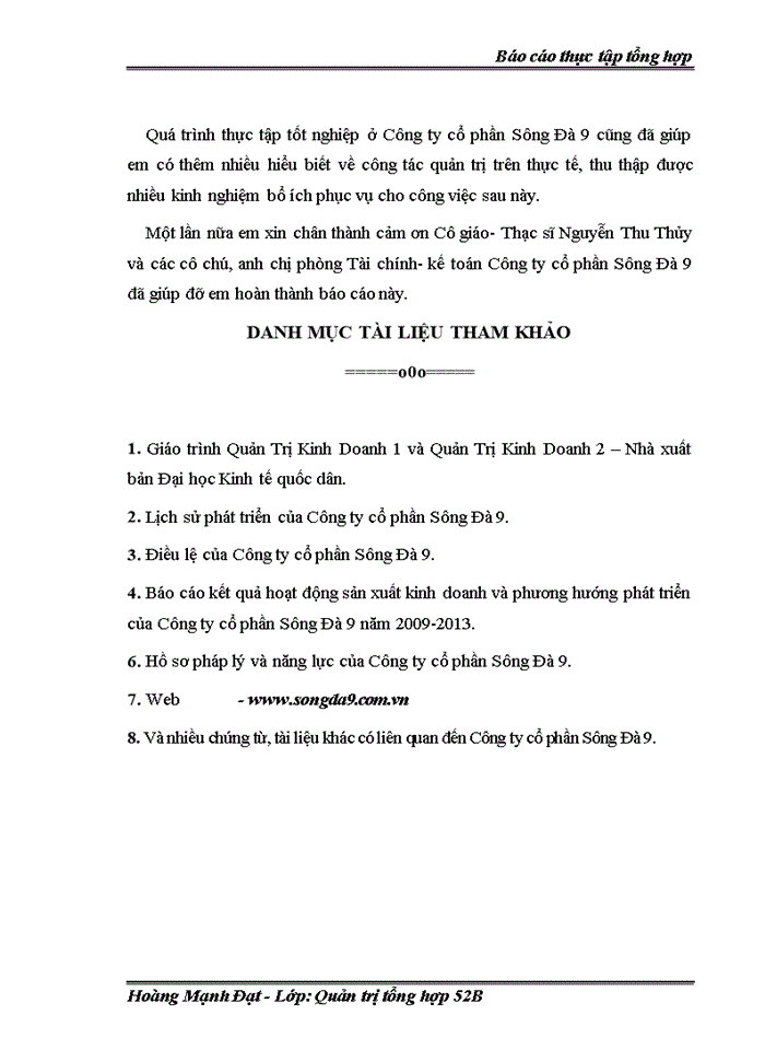 image for page Báo cáo Kết Quả Hoạt Động Sản Xuất Kinh Doanh Của Công Ty Cổ Phần Xây Dựng Sông Đà 9