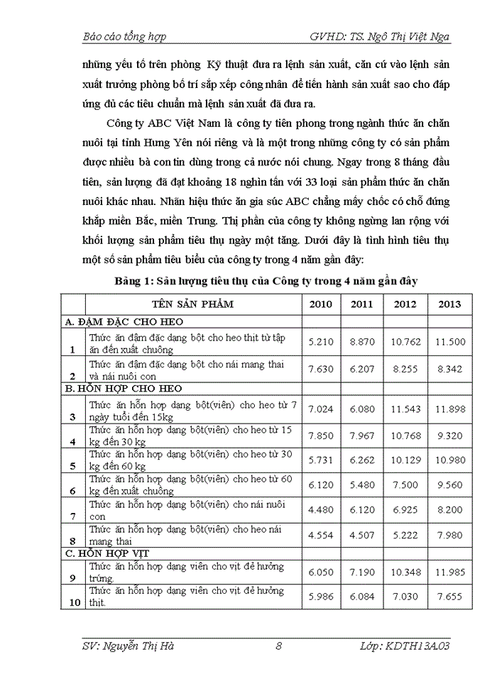 image for page Báo cáo CÔNG TY CỔ PHẦN ABC VIỆT NAM