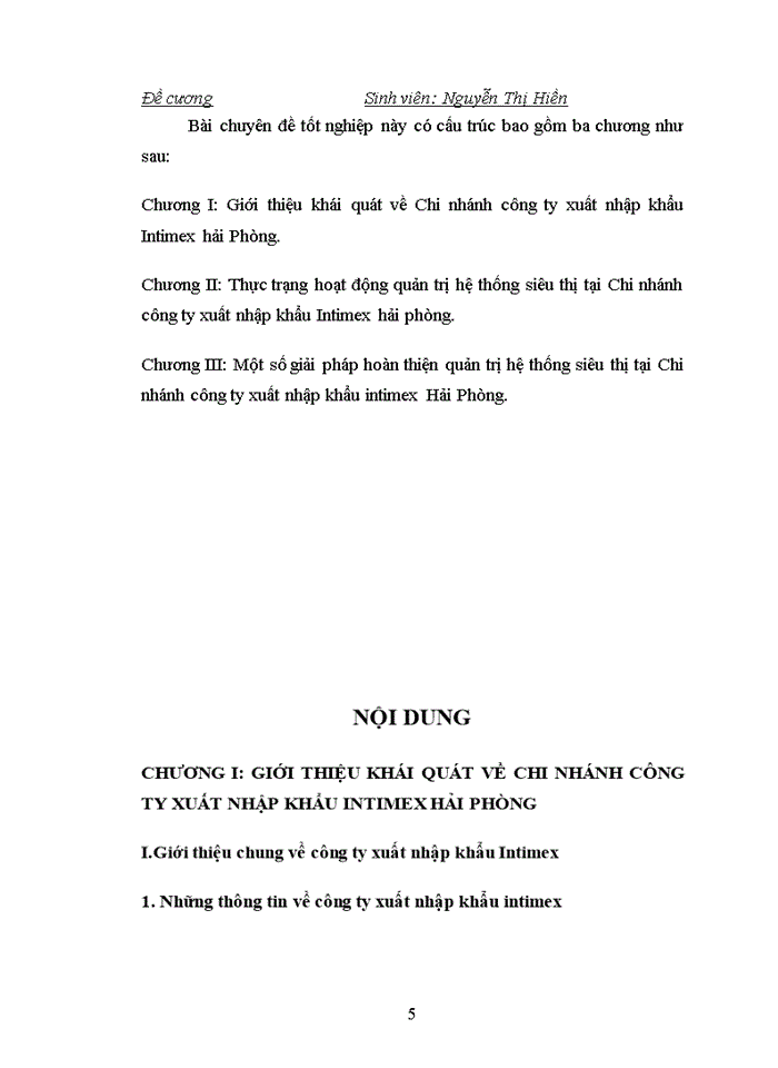 Quản trị hệ thống Siêu thị tại Chi nhánh công ty xuất nhập khẩu Intimex Hải Phòng thực trạng và giải pháp hoàn thiện
