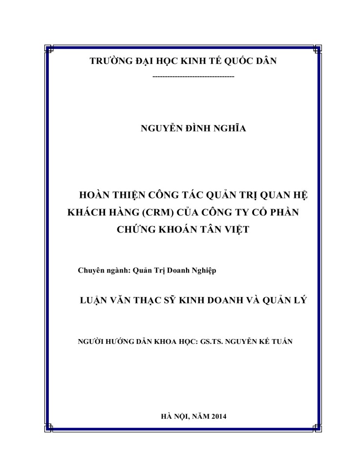 image for page Ths HOÀN THIỆN CÔNG TÁC QUẢN TRỊ QUAN HỆ KHÁCH HÀNG CRM CỦA CÔNG TY CỔ PHẦN CHỨNG KHOÁN TÂN VIỆT