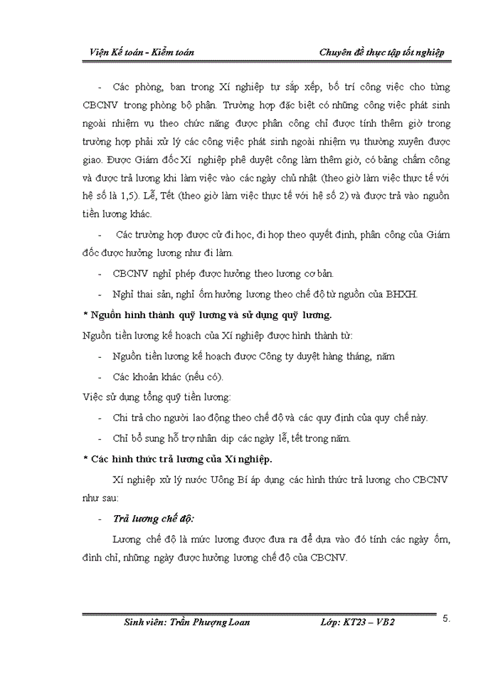 image for page Hoàn thiện kế toán tiền lương và các khoản trích theo lương tại Xí nghiệp xử lý nước Uông Bí