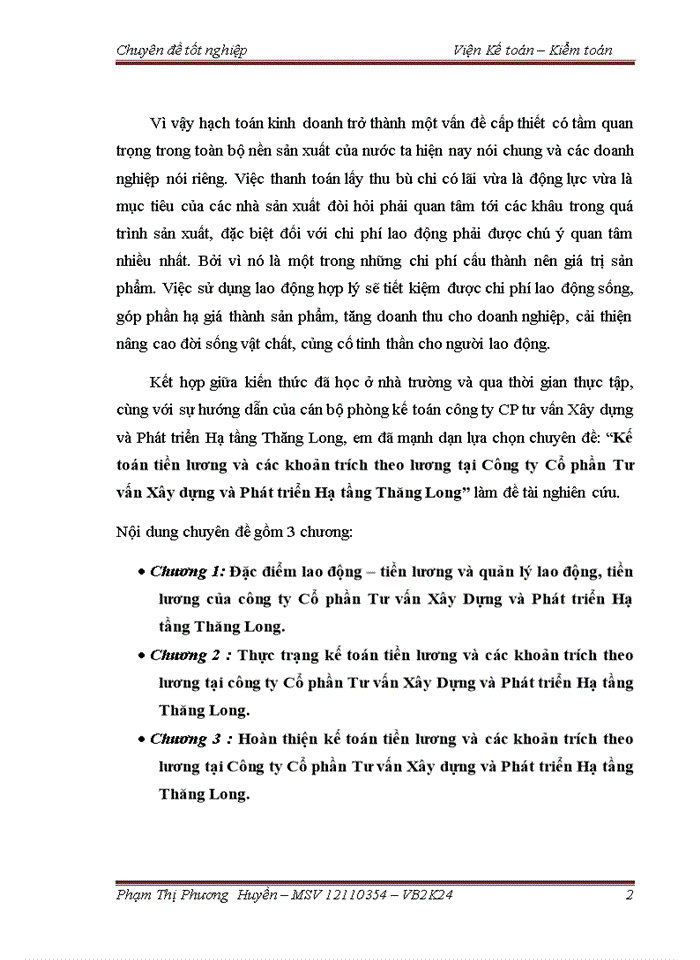 image for page Kế toán tiền lương và các khoản trích theo lương tại Công ty Cổ phần Tư vấn Xây dựng và Phát triển Hạ tầng Thăng Long