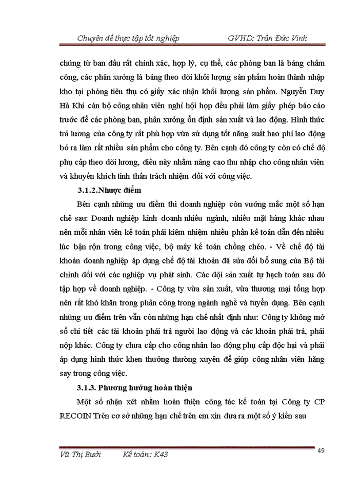 image for page Hoàn thiện kế toán tiền lương và các khoản trích theo lương ở công ty cổ phần RECOIN