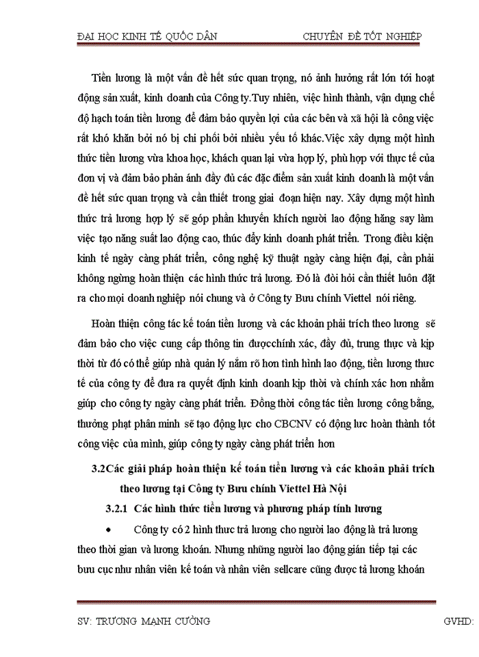 image for page Hoàn thiện kế toán tiền lương và các khoản trích theo lương tại Công ty Bưu chính Viettel Hà Nội