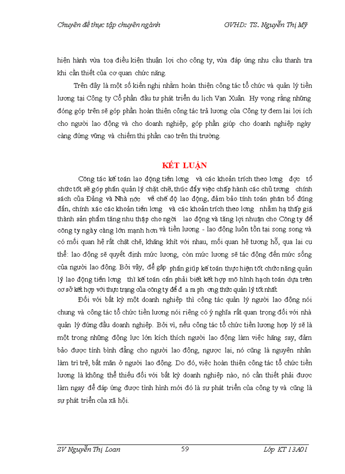 image for page Hoàn thiện kế toán tiền lương và các khoản trích theo lương tại Công ty Cổ phần đầu tư phát triển du lịch Vạn Xuân