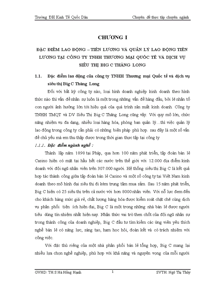 image for page Hoàn thiện kế toán tiền lương và các khoản trích theo lương tại công ty Trách nhiệm hữu hạn Thương mại Quốc tế và dịch vụ siêu thị Big C Thăng Long
