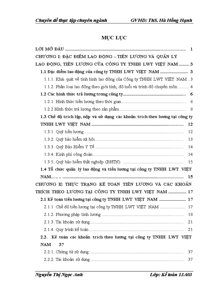 image for page HOÀN THIỆN KẾ TOÁN TIỀN LƯƠNG VÀ CÁC KHOẢN TRÍCH THEO LƯƠNG TẠI CÔNG TY Trách nhiệm hữu hạn LWT VIỆT NAM