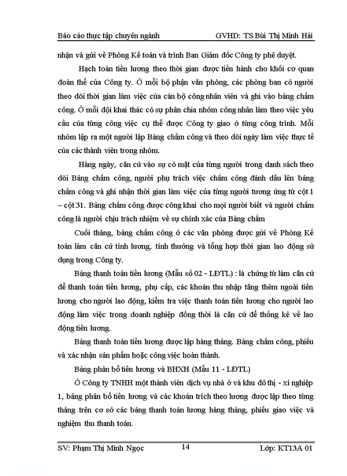 image for page Báo cáo tại Công ty Trách nhiệm hữu hạn một thành viên dịch vụ nhà ở và khu đô thị - xí nghiệp 1