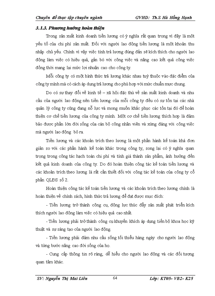 image for page Hoàn thiện kế toán tiền lương và các khoản trích theo lương tại Công ty