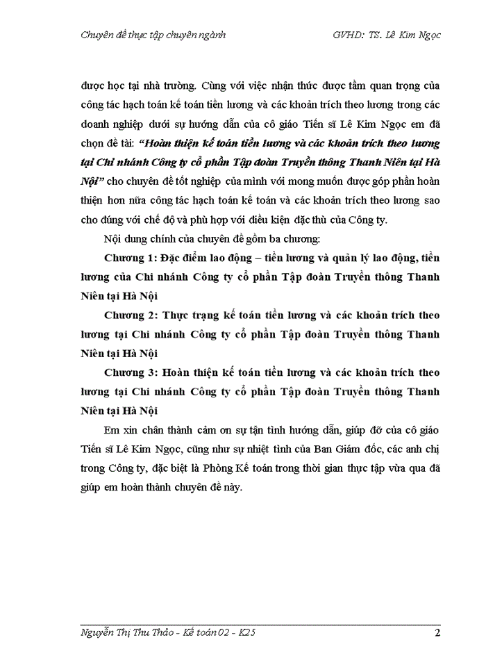 image for page Hoàn thiện kế toán tiền lương và các khoản trích theo lương tại Chi nhánh Công ty cổ phần Tập đoàn Truyền thông Thanh Niên tại Hà Nội