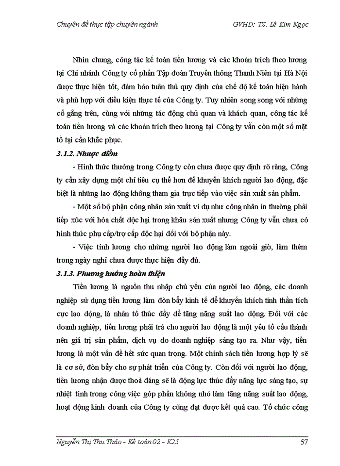 image for page Hoàn thiện kế toán tiền lương và các khoản trích theo lương tại Chi nhánh Công ty cổ phần Tập đoàn Truyền thông Thanh Niên tại Hà Nội