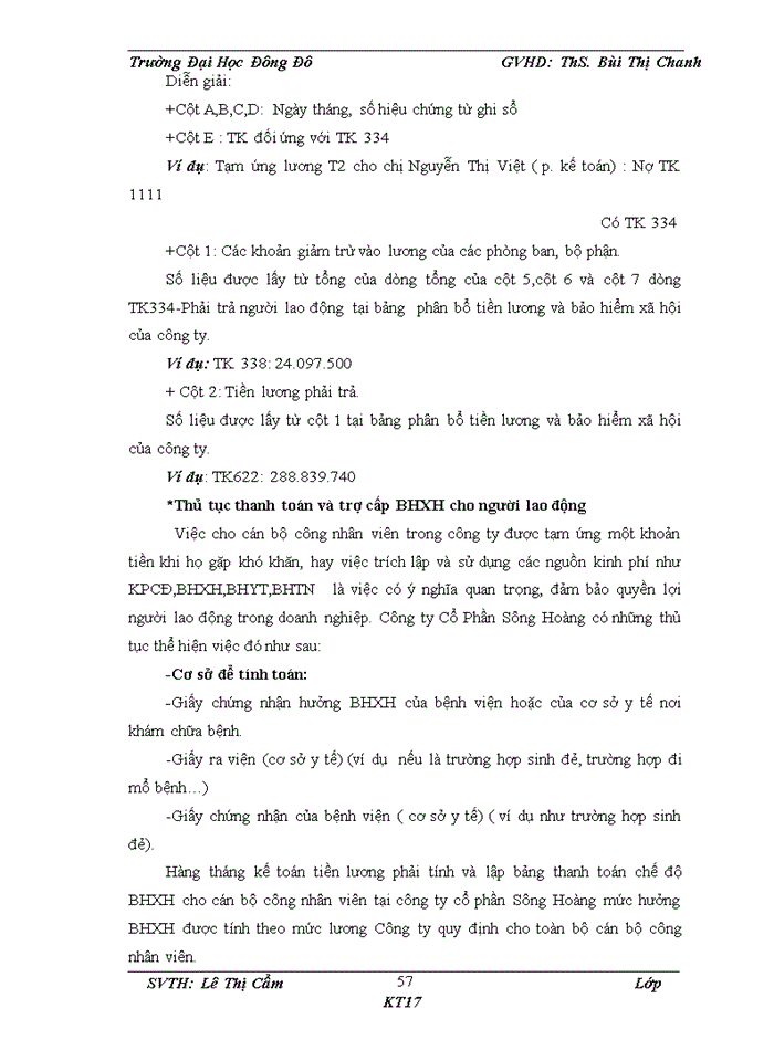 image for page Kế toán tiền lương và các khoản trích theo lương tại Công ty Cổ phần Sông Hoàng