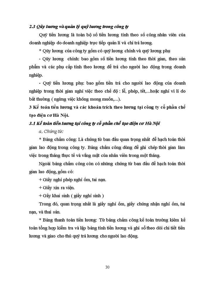 image for page Thực trạng công tác kế toán tiền lương và các khoản trích theo lương tại Công ty cổ phần chế tạo điện cơ Hà Nội