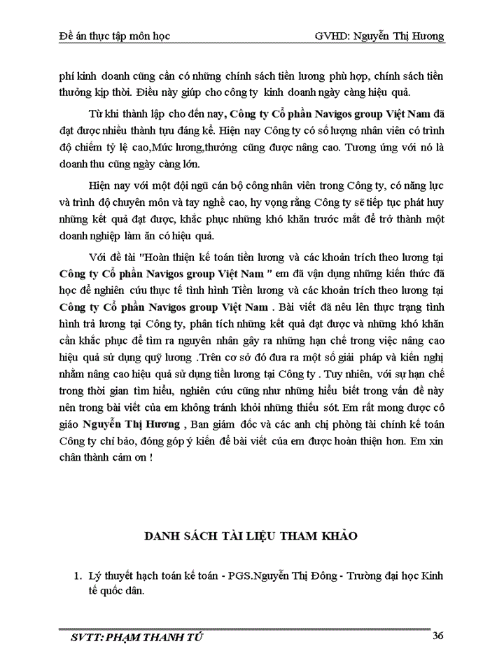 image for page Kế toán tiền lương và các khoản phải trả cho người lao động tại Cổ phần Navigos Group Việt Nam