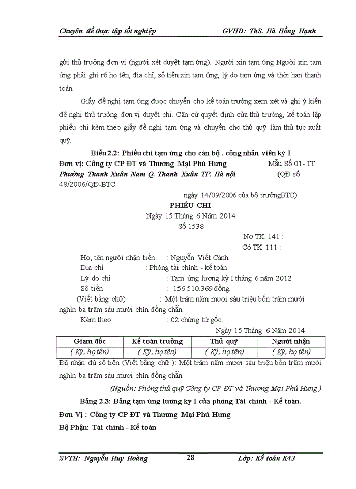 image for page Hoàn thiện kế toán tiền lương và các khoản trích theo lương tại Công ty Cổ phần ĐT Phú Hưng