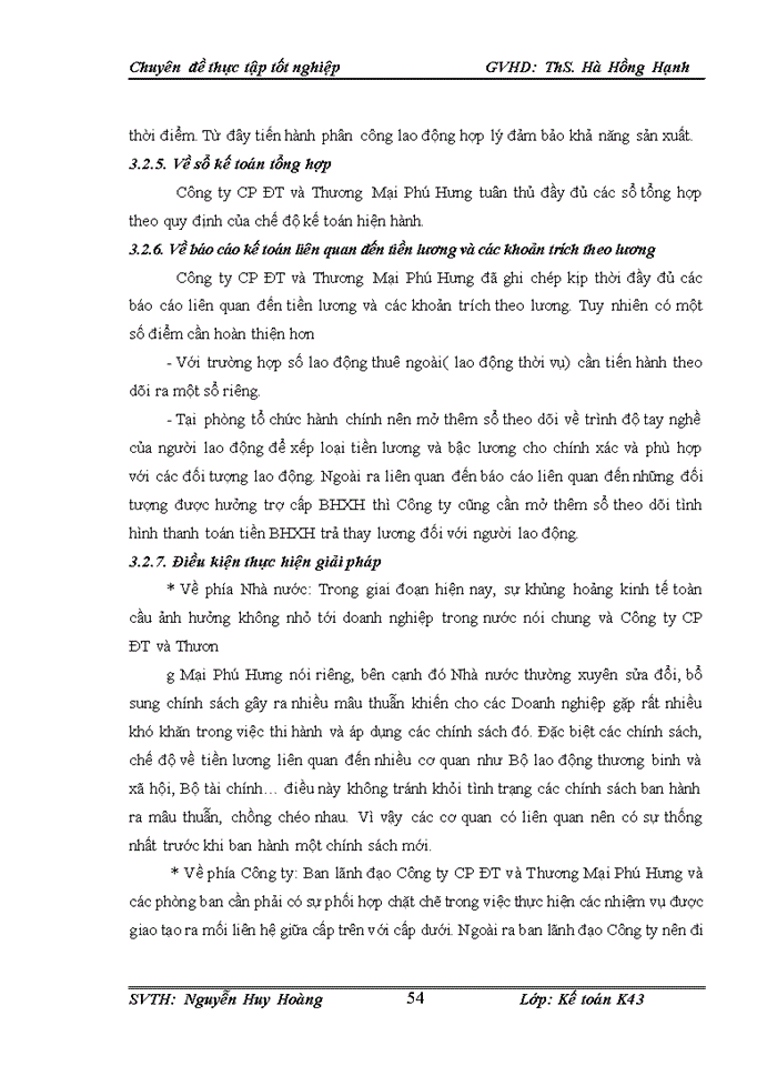 image for page Hoàn thiện kế toán tiền lương và các khoản trích theo lương tại Công ty Cổ phần ĐT Phú Hưng