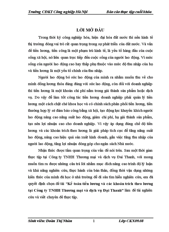 image for page Báo cáo Kế toán tiền lương và các khoản trích theo lương tại Công ty Trách nhiệm hữu hạn Thương mại và dịch vụ Đại Thanh