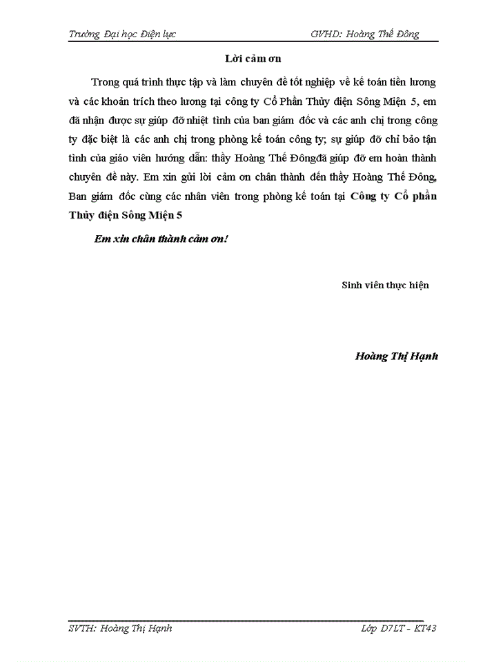 image for page Kế toán tiền lương và các khoản trích theo lương tại Công ty Cổ phần thủy điện Sông Miện 5