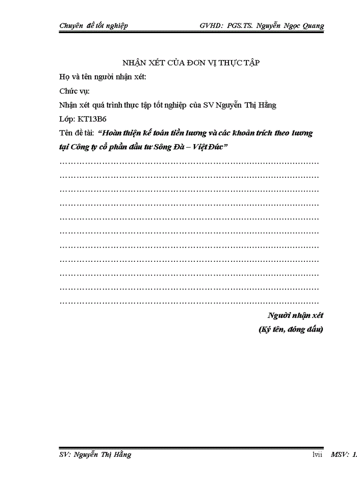 image for page Hoàn thiện kế toán tiền lương và các khoản trích theo lương tại Công ty cổ phần đầu tư Sông Đà Việt Đức