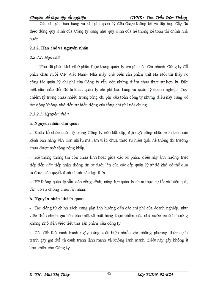 image for page Tăng cường quản lý chi phí tại Chi nhánh Công ty Cổ phần chăn nuôi C P Việt Nam- Nhà máy chế biến sản phẩm thịt Hà Nội