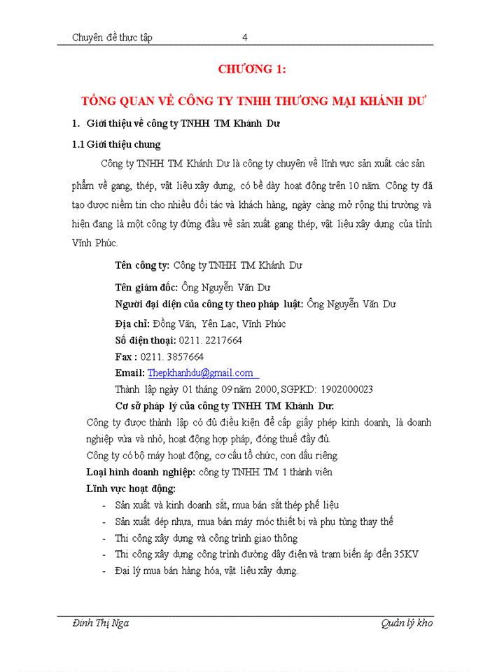 image for page Xây dựng phần mềm quản lý kho cho công ty Trách nhiệm hữu hạn Thương mại Khánh Dư