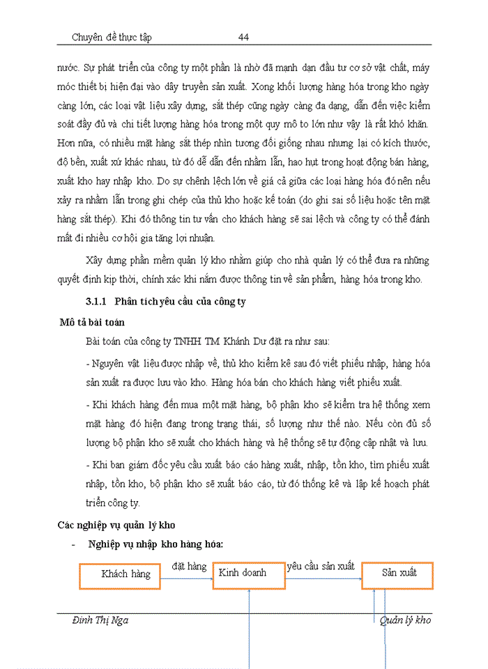 image for page Xây dựng phần mềm quản lý kho cho công ty Trách nhiệm hữu hạn Thương mại Khánh Dư