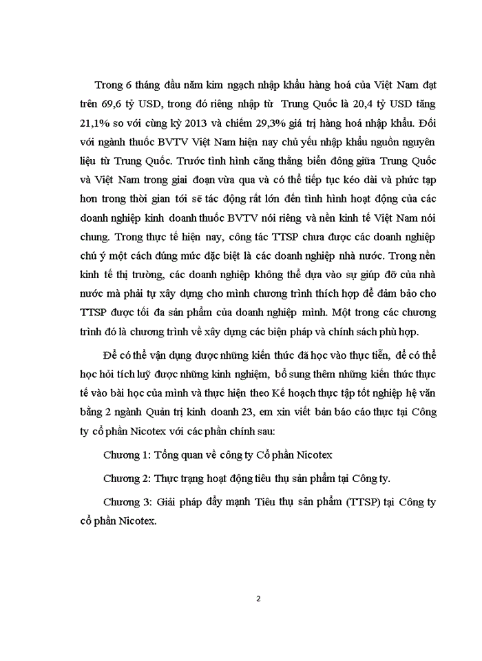 image for page Giải pháp đẩy mạnh Tiêu thụ sản phẩm TTSP tại Công ty cổ phần Nicotex