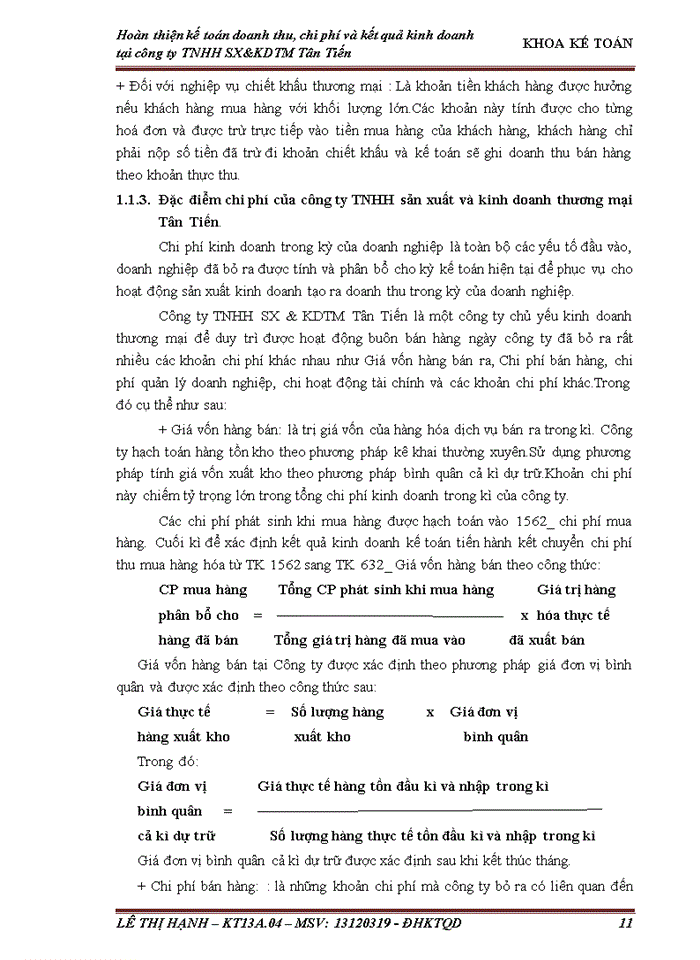 image for page Hoàn thiện kế toán doanh thu chi phí và xác định kết quả kinh doanh tại công ty Trách nhiệm hữu hạn Sản xuất và kinh doanh thương mại Tân Tiến