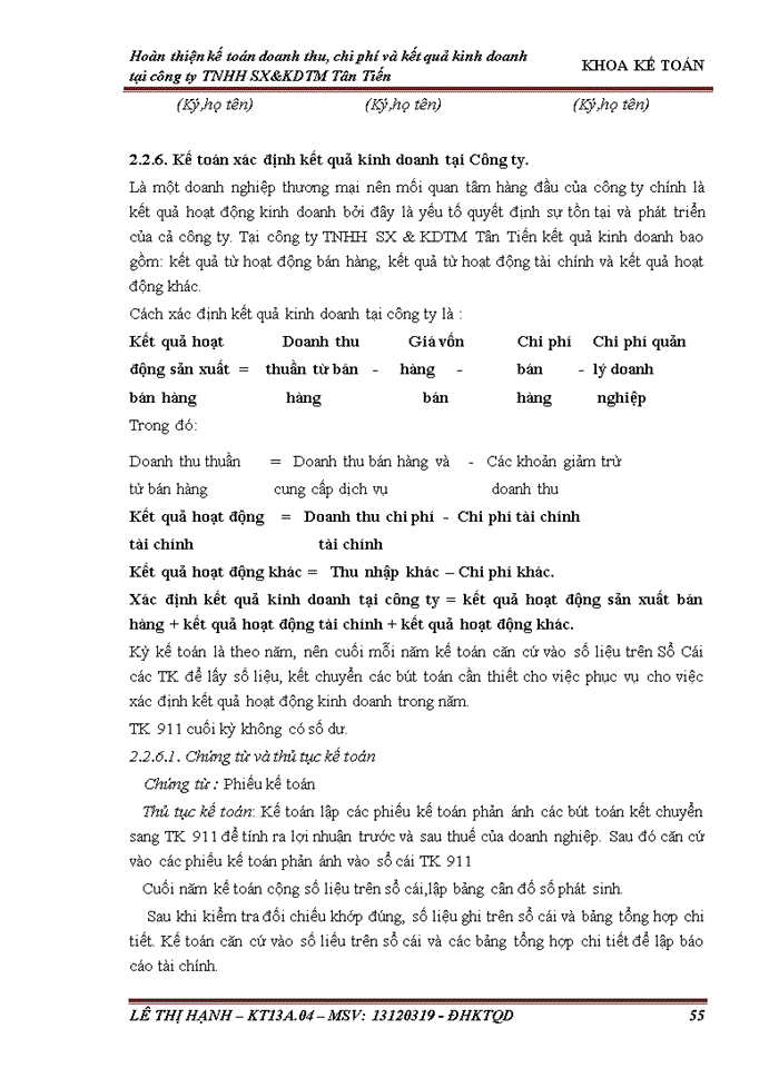 image for page Hoàn thiện kế toán doanh thu chi phí và xác định kết quả kinh doanh tại công ty Trách nhiệm hữu hạn Sản xuất và kinh doanh thương mại Tân Tiến