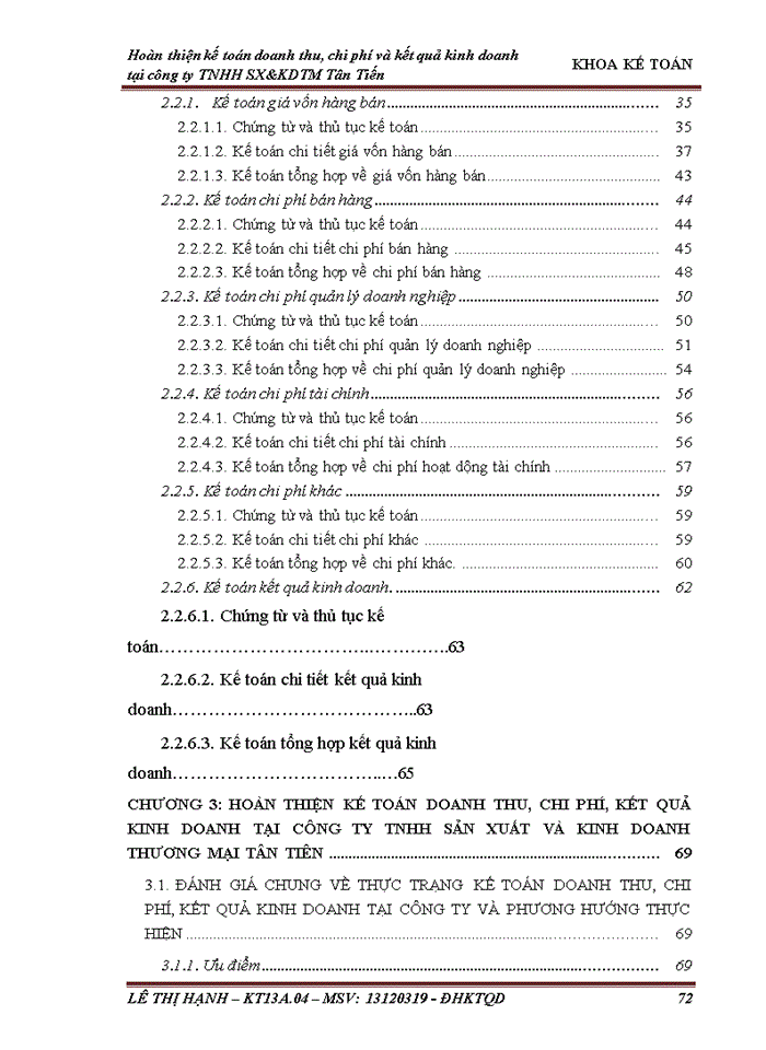 image for page Hoàn thiện kế toán doanh thu chi phí và xác định kết quả kinh doanh tại công ty Trách nhiệm hữu hạn Sản xuất và kinh doanh thương mại Tân Tiến