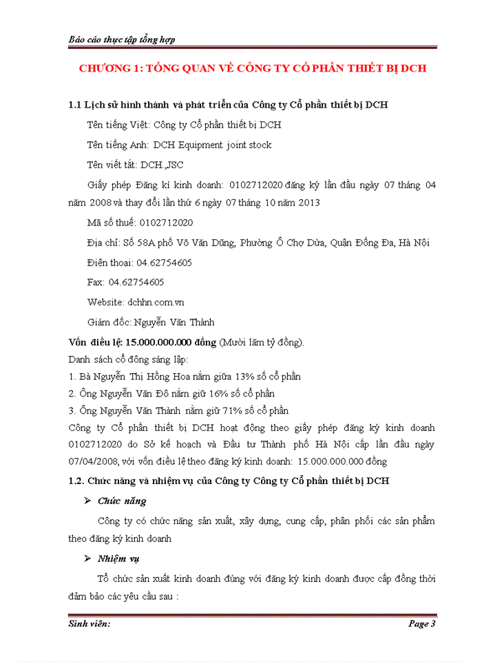 image for page Báo cáo Công ty Cổ phần thiết bị DCH