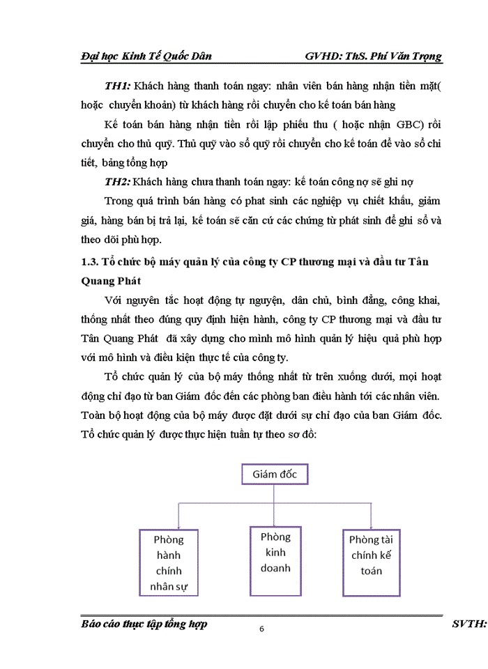 image for page Báo cáo Công tác kế toán tại công ty Cổ phần thương mại và đầu tư Tân Quang Phát