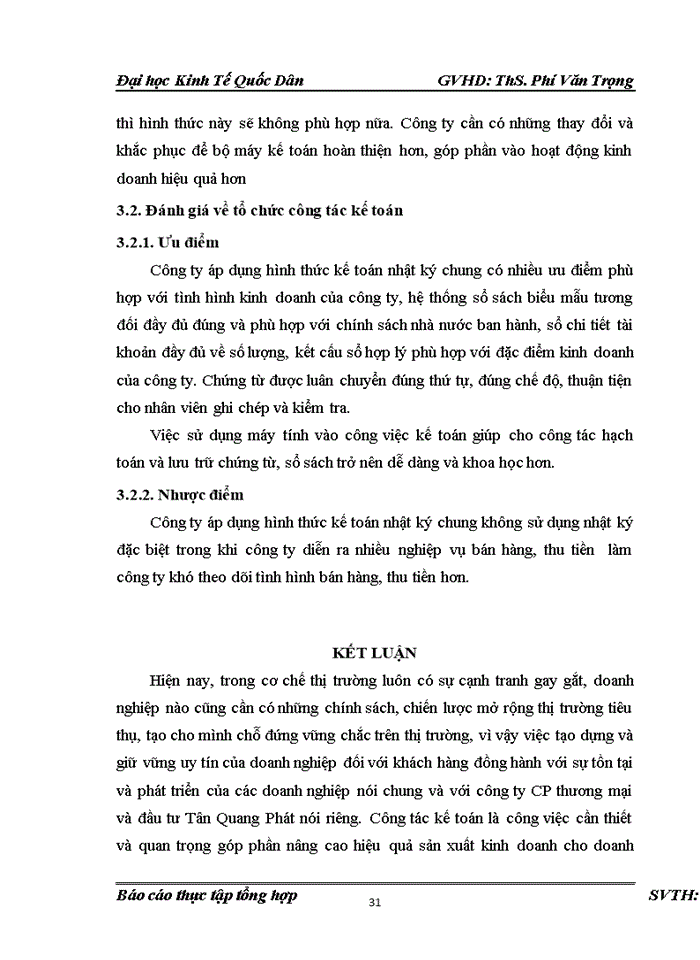 image for page Báo cáo Công tác kế toán tại công ty Cổ phần thương mại và đầu tư Tân Quang Phát