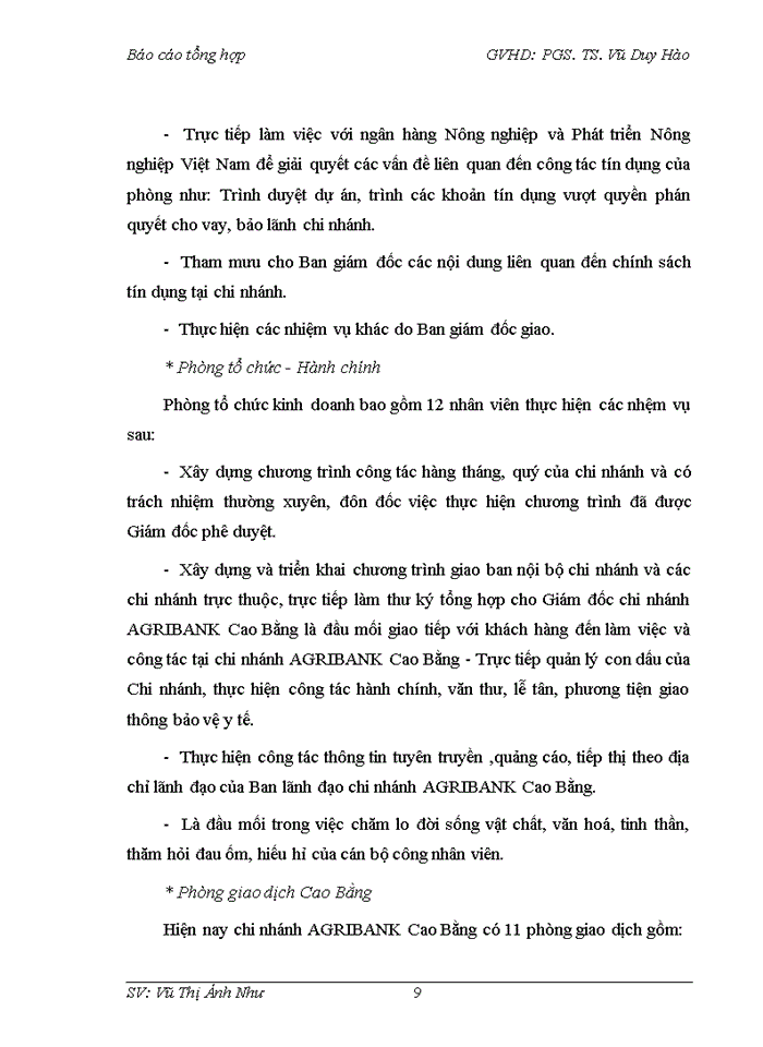 image for page Báo cáo Khái quát chung về Chi nhánh Ngân Hàng Nông Nghiệp và Phát Triển Nông Thôn Cao Bằng