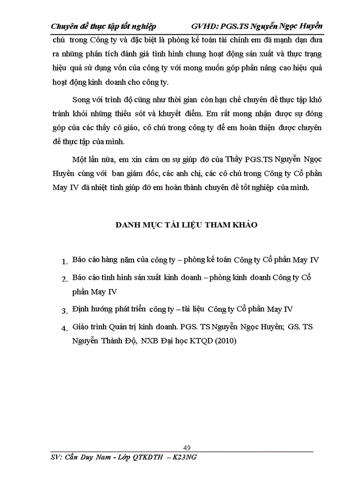 image for page Giải pháp nân cao hiệu quả sử dụng vốn và tài sản của Công ty Cổ phần May IV