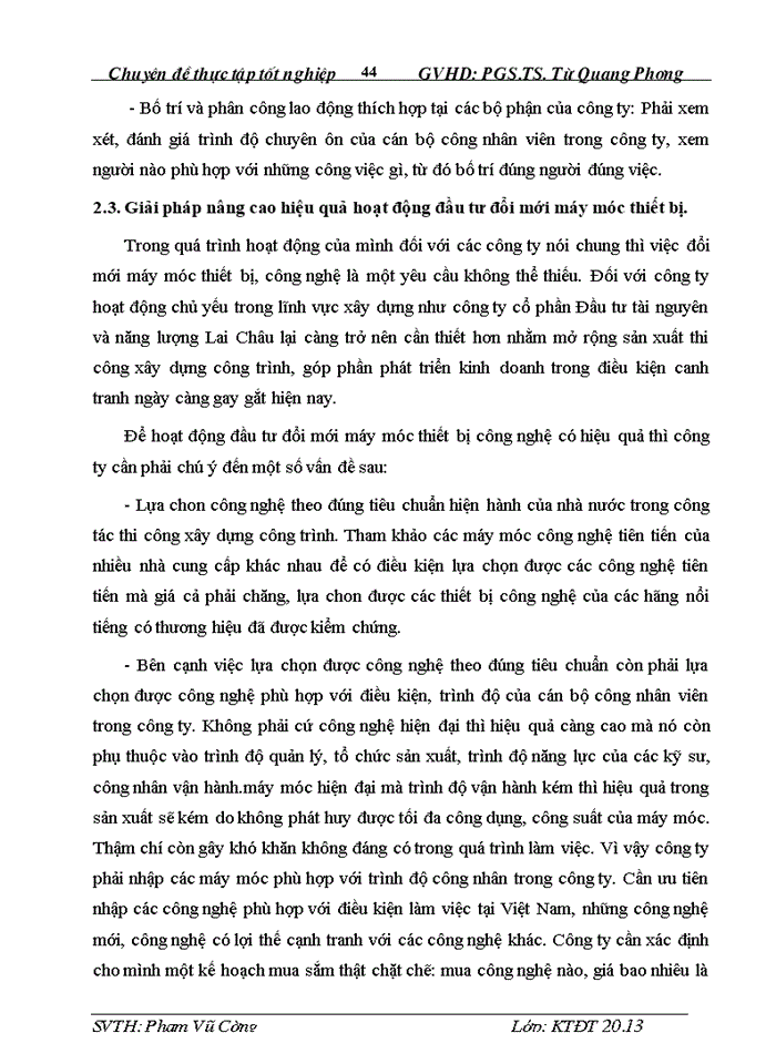 image for page Tình hình đầu tư phát triển tại Công ty Cổ phần ĐẦU TƯ TÀI NGUYÊN VÀ NĂNG LƯỢNG LAI CHÂU thực trạng và giải pháp