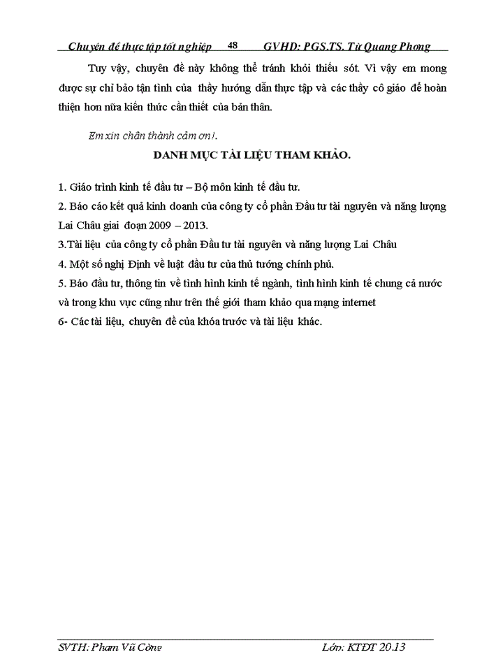 image for page Tình hình đầu tư phát triển tại Công ty Cổ phần ĐẦU TƯ TÀI NGUYÊN VÀ NĂNG LƯỢNG LAI CHÂU thực trạng và giải pháp