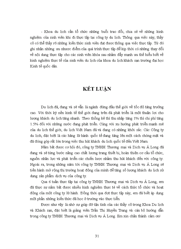 image for page Báo cáo Công ty Trách nhiệm hữu hạn Thương Mại và Du Lịch Á Long