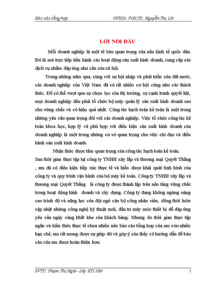 image for page Báo cáo CÔNG TY Trách nhiệm hữu hạn XÂY LẮP VÀ THƯƠNG MẠI QUYẾT THẮNG