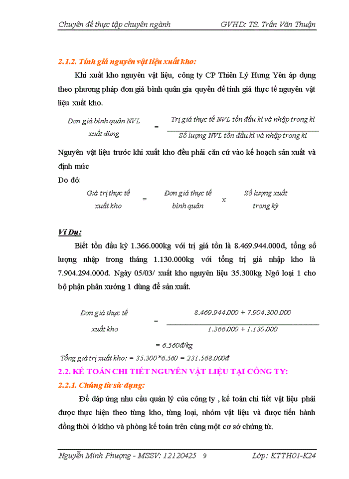 image for page Hoàn thiện kế toán nguyên vật liệu tại công ty Cổ Phần Thiên Lý Hưng Yên