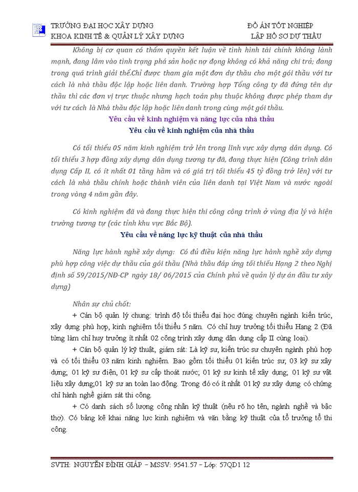 image for page LẬP HỒ SƠ DỰ THẦU