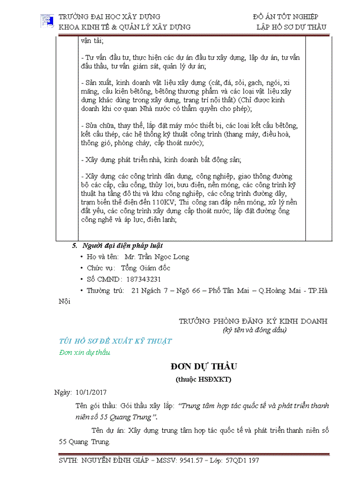 image for page LẬP HỒ SƠ DỰ THẦU