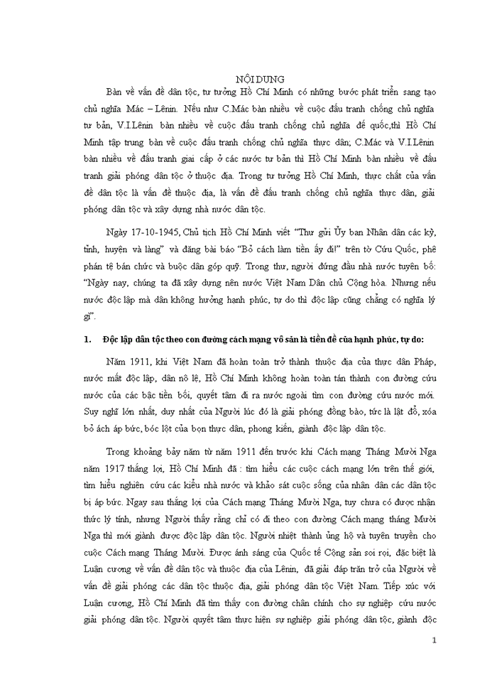 image for page Tư tưởng chúng ta tranh được tự do độc lập rồi mà dân cứ chết đói chết rét thì tự do độc lập thì tự do độc lập cũng không làm gì